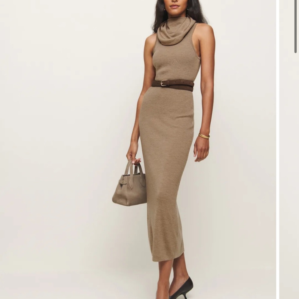 Reformation Simone Regenerative Merino Dress Natural - Size S